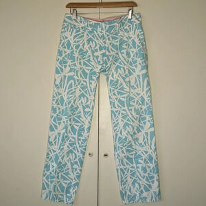 Lilly Pulitzer Blue‎ White Dragonfly Pants Size 4
